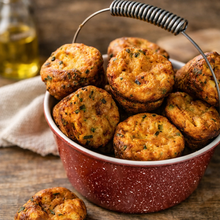Golden cheesy popovers with bacon and chives