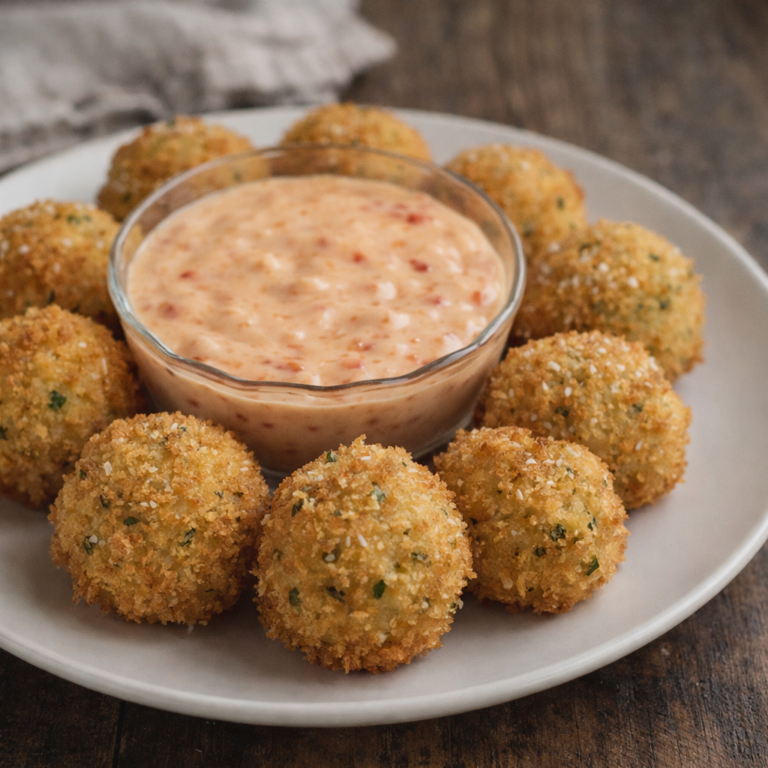 Deep-fried matzo balls served with red pepper jelly dip