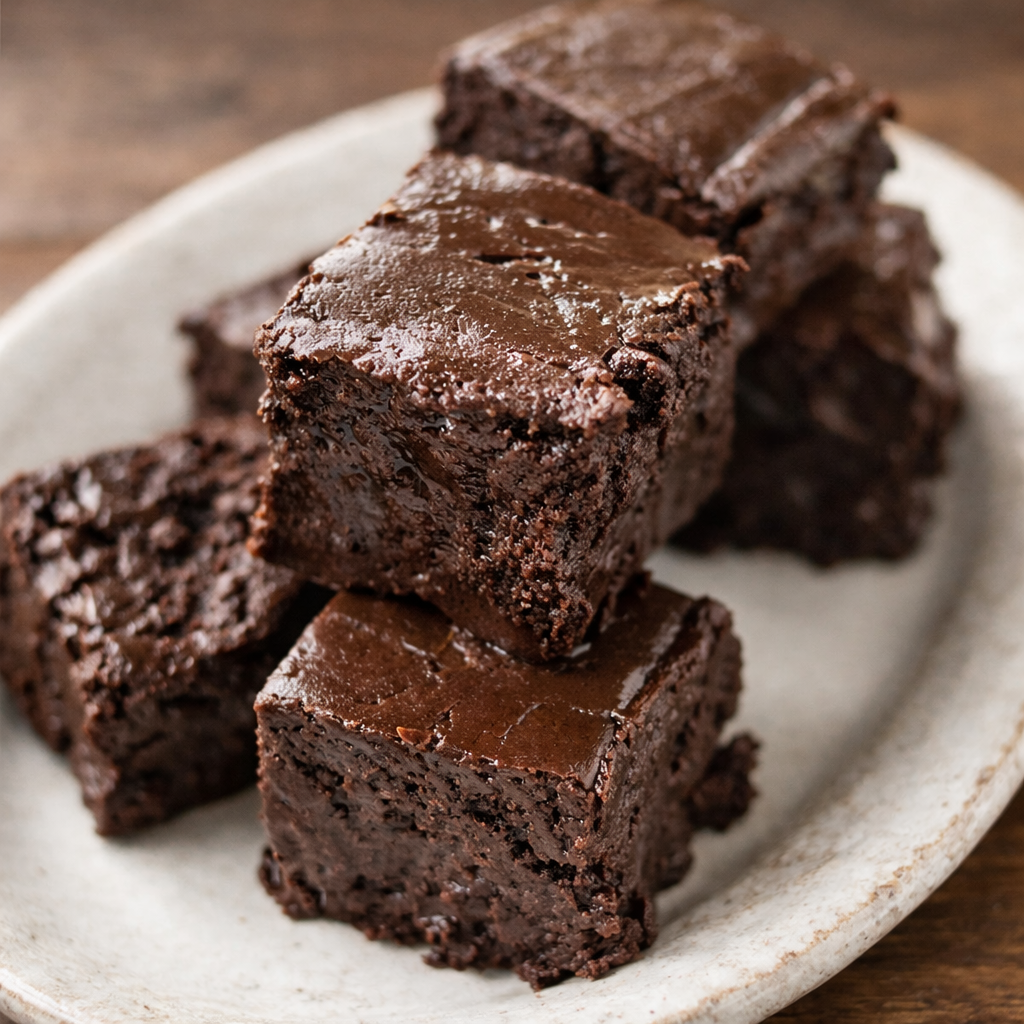 Old-fashioned homemade chocolate fudge cut into squares