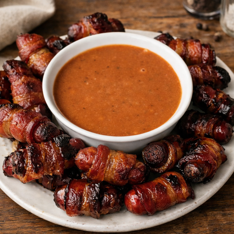 Bacon brown sugar smokies wrapped with bacon and toothpicks