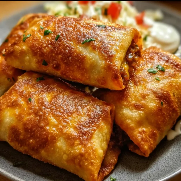 Golden Beef and Cheese Chimichangas served with salsa and guacamole.