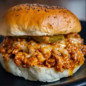Delicious Cajun Chicken Sloppy Joes served on a plate