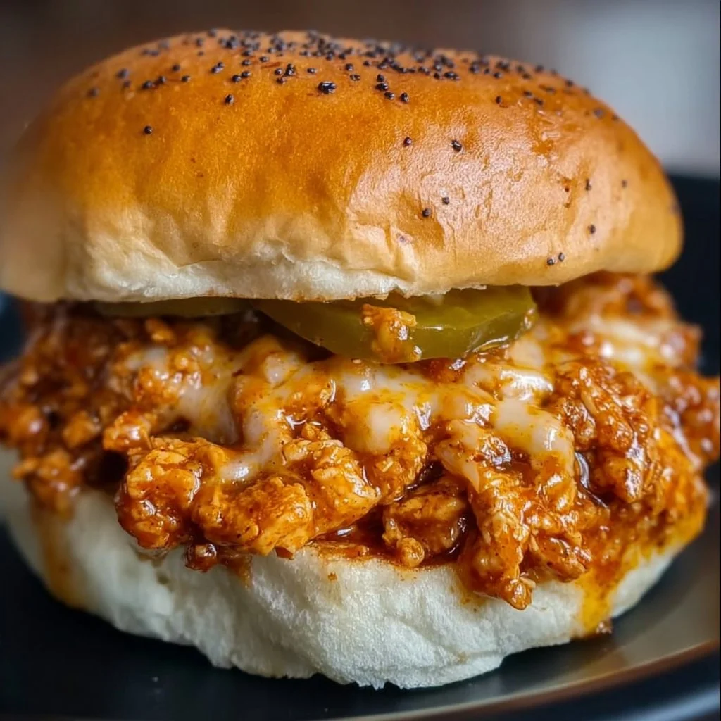 Delicious Cajun Chicken Sloppy Joes served on a plate