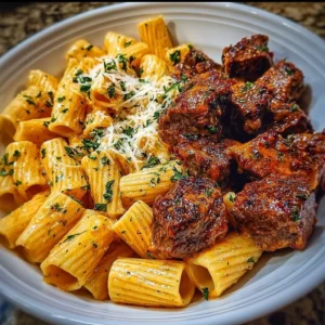 Cajun Steak Tips with Cheesy Rigatoni Delicious Cajun steak tips served with cheesy rigatoni pasta