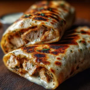 Cheesy chicken garlic wraps made with tender chicken and melted cheese