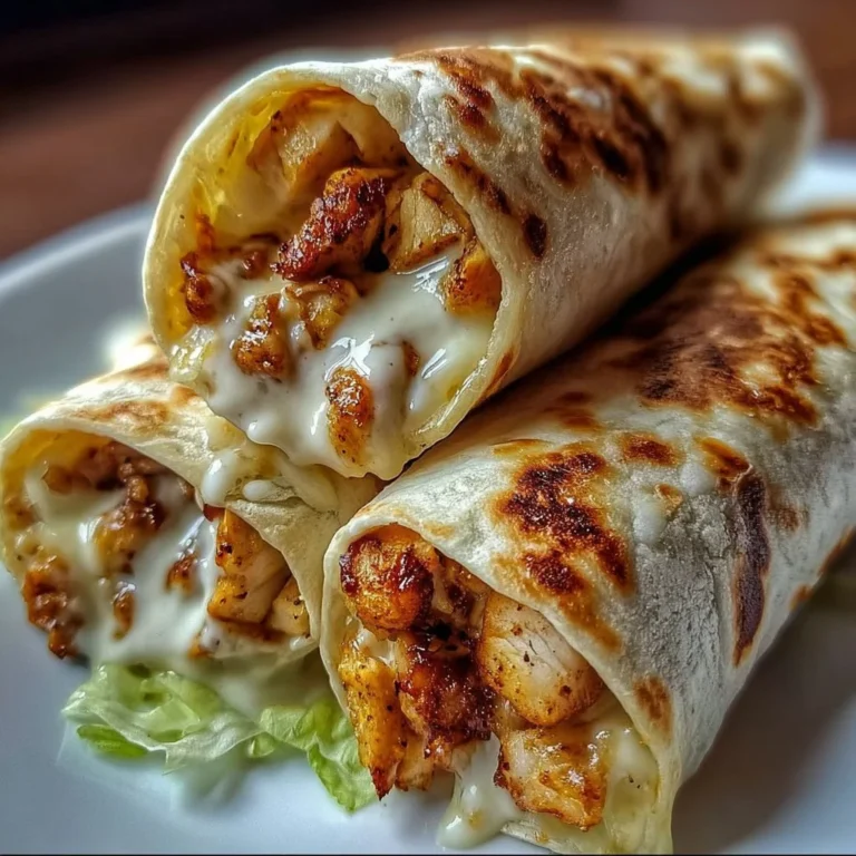 Cheesy garlic chicken wraps filled with tender chicken and melted cheese