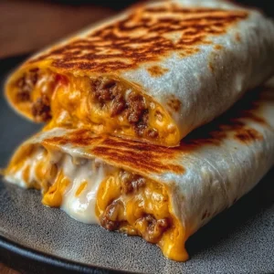 Easy Grilled Cheese Burrito Delicious easy grilled cheese burrito with gooey cheese and a crispy tortilla