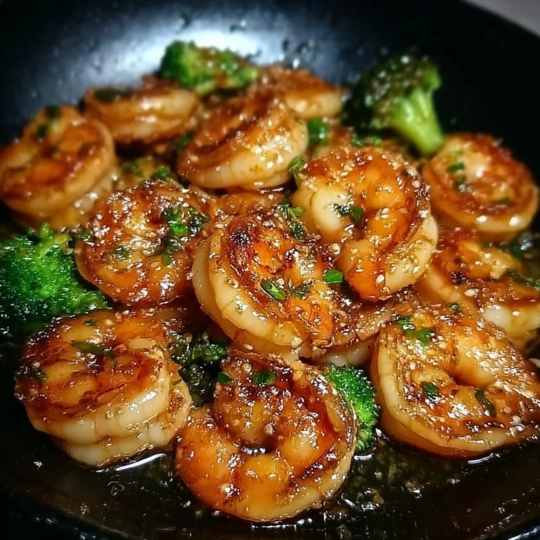 Delicious high-protein honey garlic shrimp served on a plate.