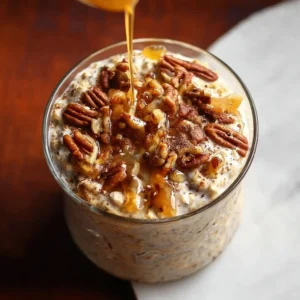 Maple Brown Sugar Overnight Oats Bowl of Maple Brown Sugar Overnight Oats topped with fresh fruit and nuts