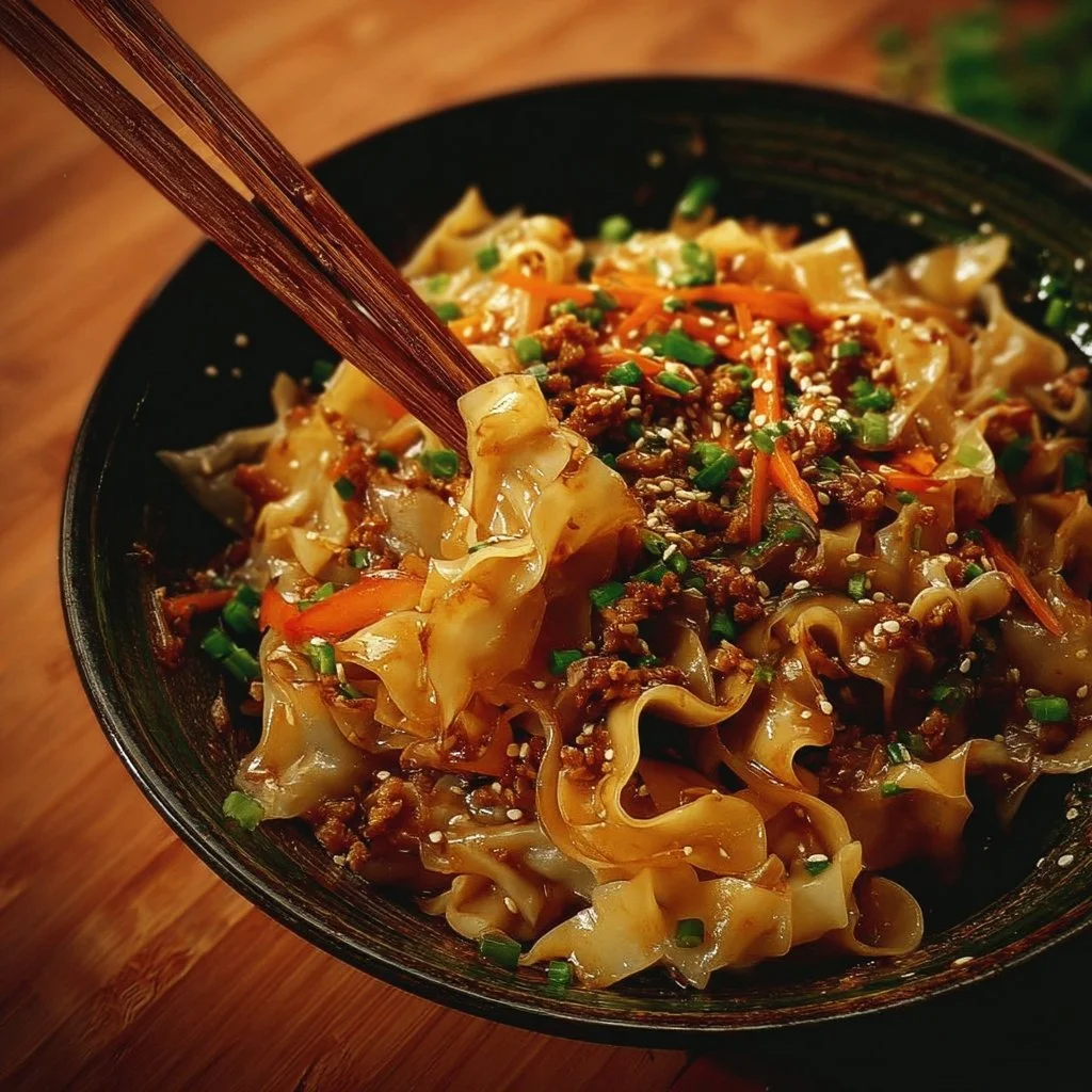 Delicious Potsticker Noodle Bowl with noodles, potstickers, and fresh vegetables