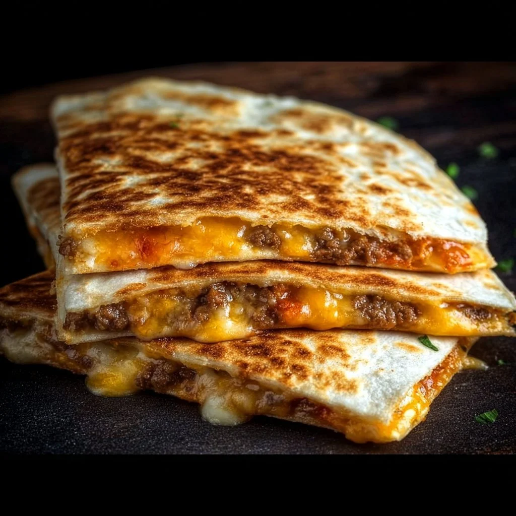 Delicious Smashburger Quesadillas served hot and melty with toppings.