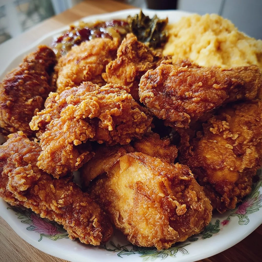 Crispy Southern Fried Chicken served with sides