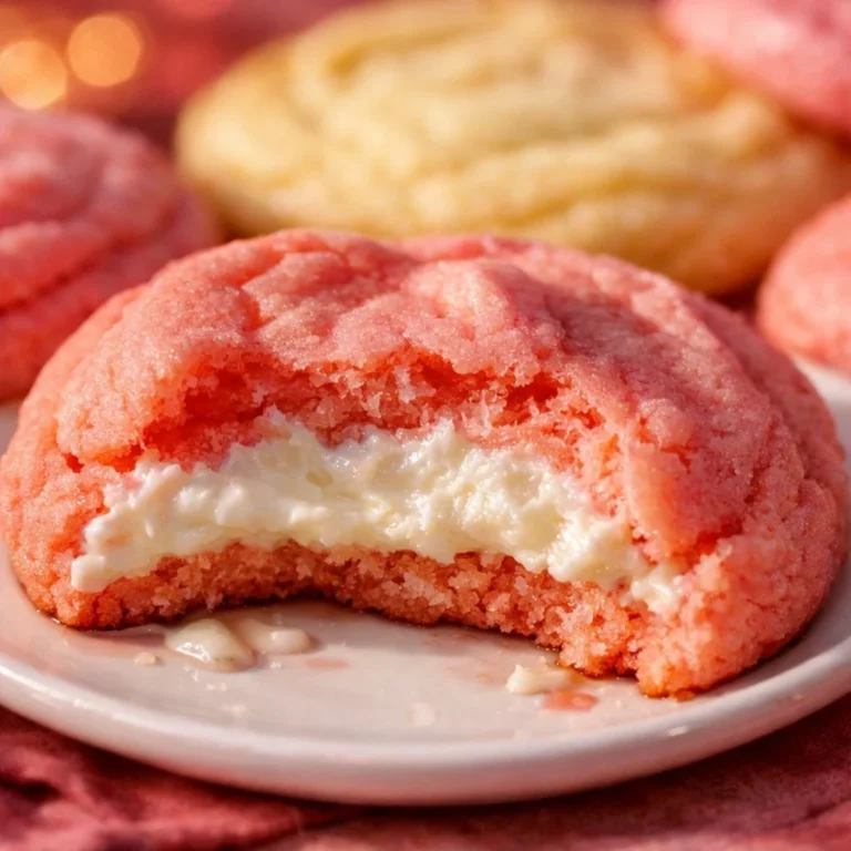 Delicious Strawberry Cheesecake Cookies with fresh strawberries and creamy filling