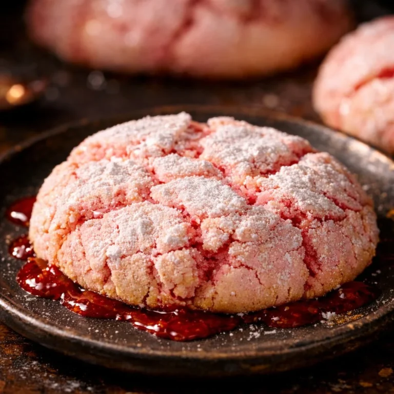 Delicious Valentine's Day crinkle cookies with powdered sugar