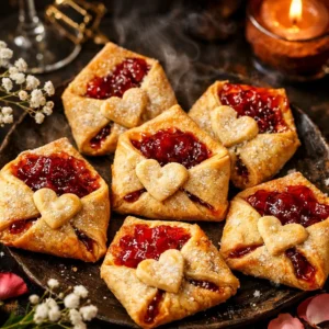 A plate of Vegan Love Letter Pastries, beautifully crafted and plant-based.