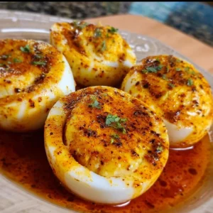 TikTok viral egg boil tutorial with flavorful seasoning and perfect egg texture.