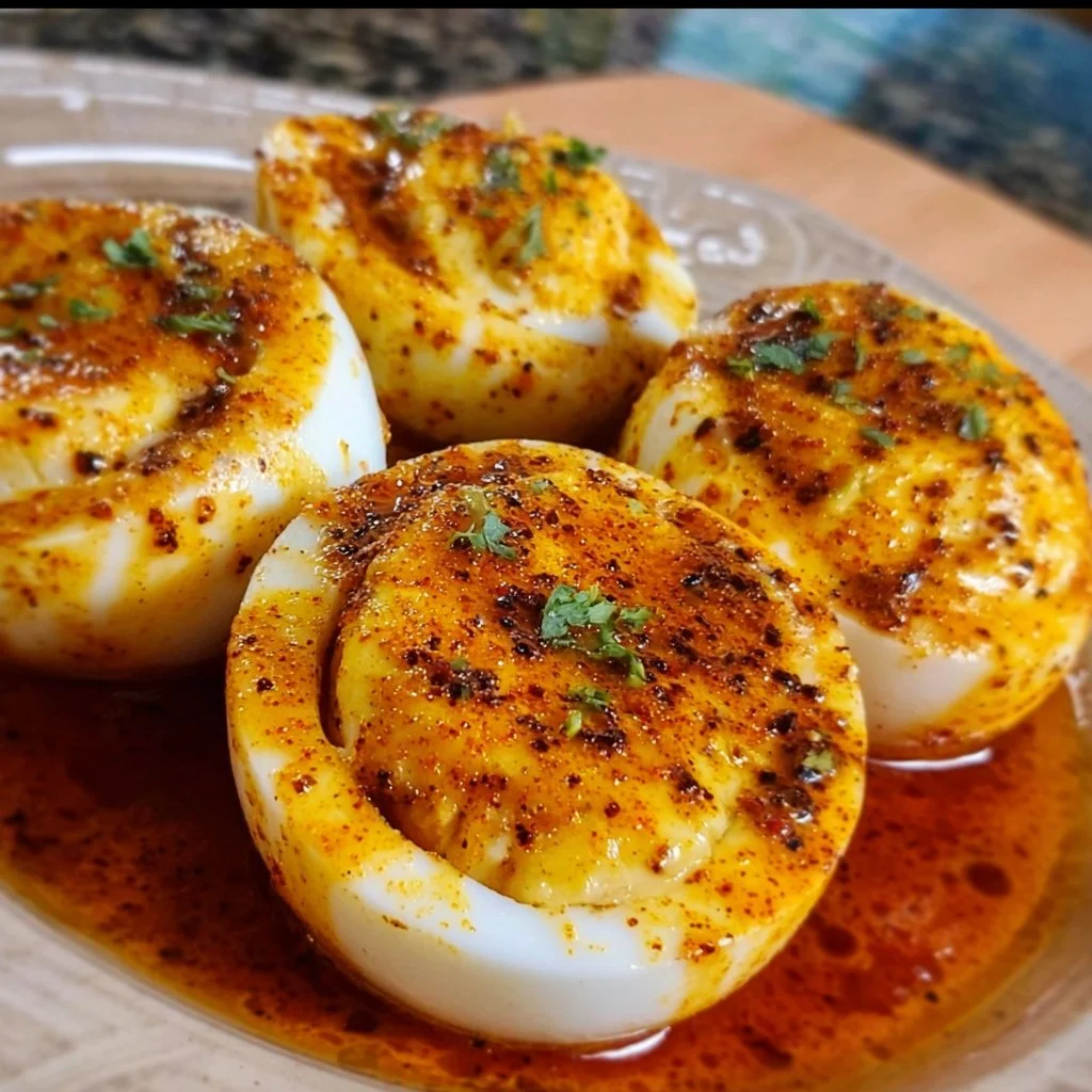 TikTok viral egg boil tutorial with flavorful seasoning and perfect egg texture.