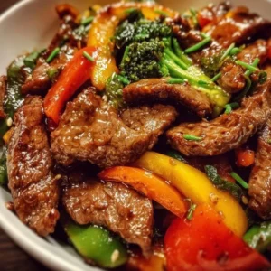30-Minute Beef Stir Fry Colorful 30-minute beef stir fry served in a bowl with vegetables