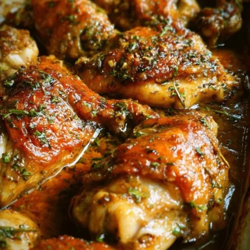 Baked Lemon Butter Chicken with a vibrant lemon sauce served on a plate