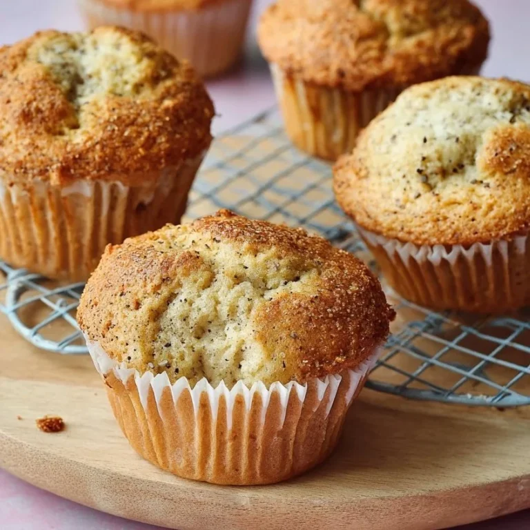 Freshly baked banana muffins on a wooden table