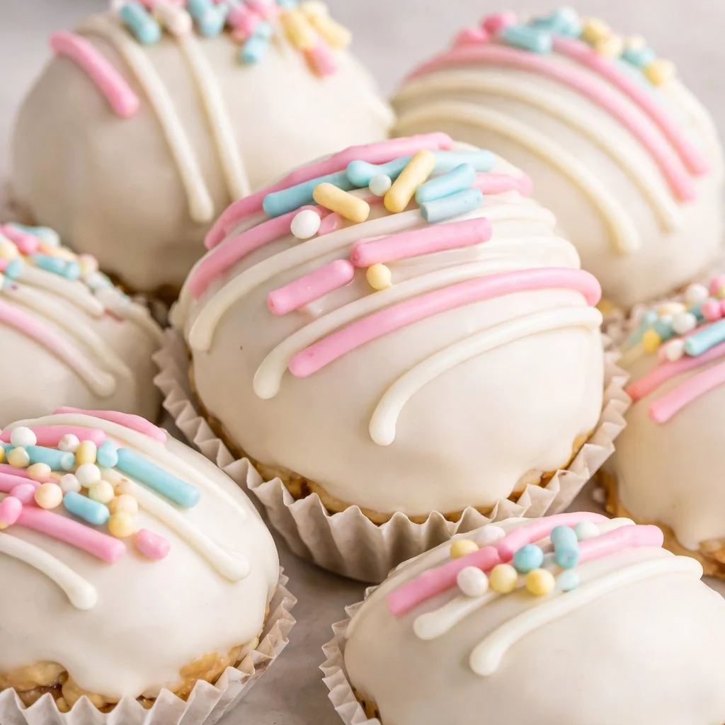 Banana Pudding Easter Truffles with creamy filling and chocolate coating