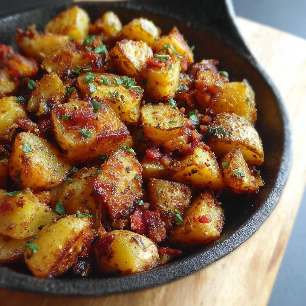 Delicious bangin' breakfast potatoes seasoned and cooked to perfection.