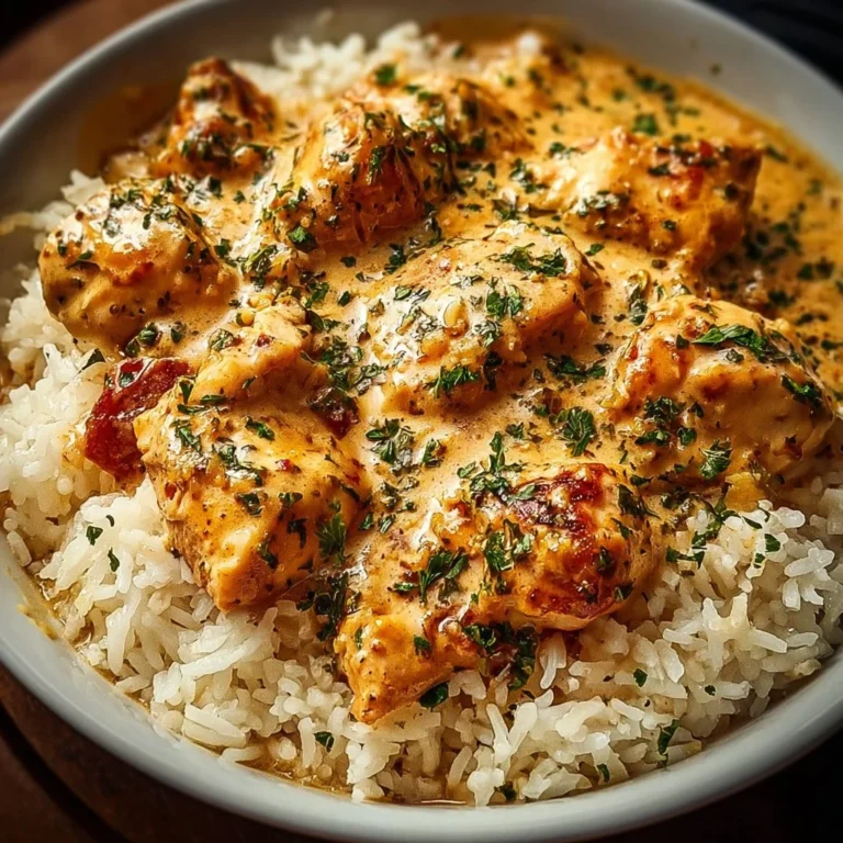 Delicious smothered chicken served over fluffy rice in a savory sauce