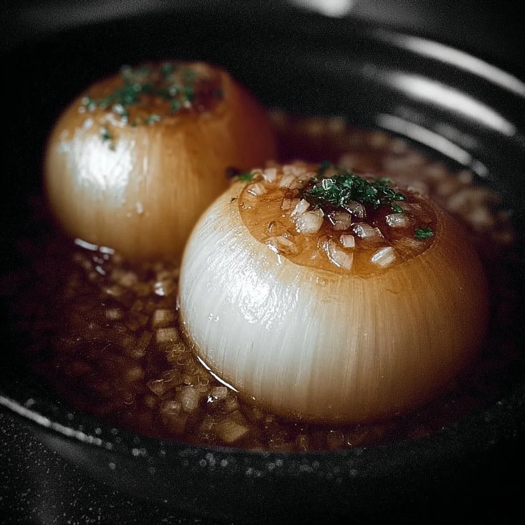 Budget-friendly boiled onions garnished for a delicious side dish.