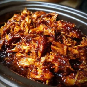 Crockpot Chicken BBQ dish served with side dishes