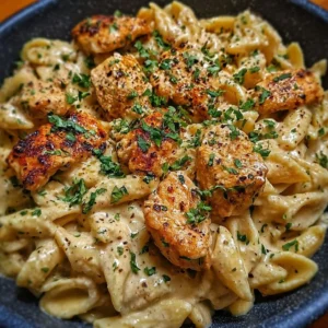 Creamy Cajun chicken pasta with vibrant vegetables and spices