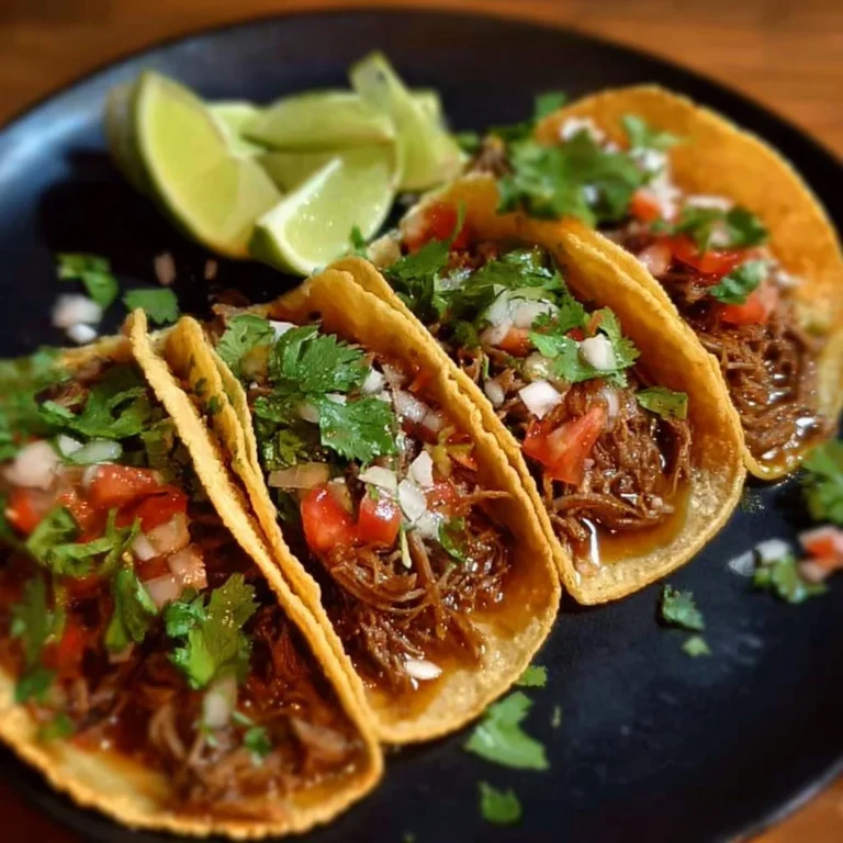 Delicious Crock Pot street tacos with toppings ready to serve