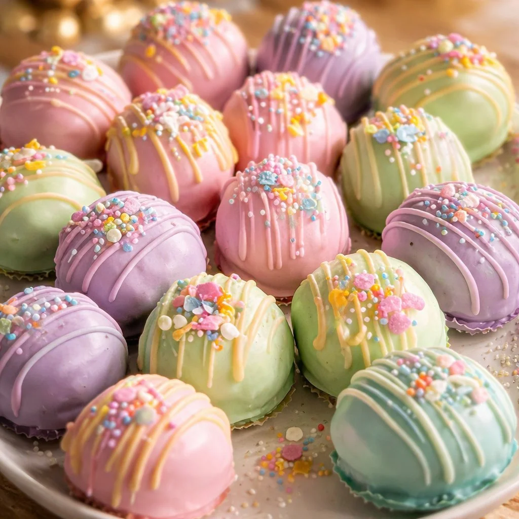Easter Egg Oreo Balls decorated for spring celebrations
