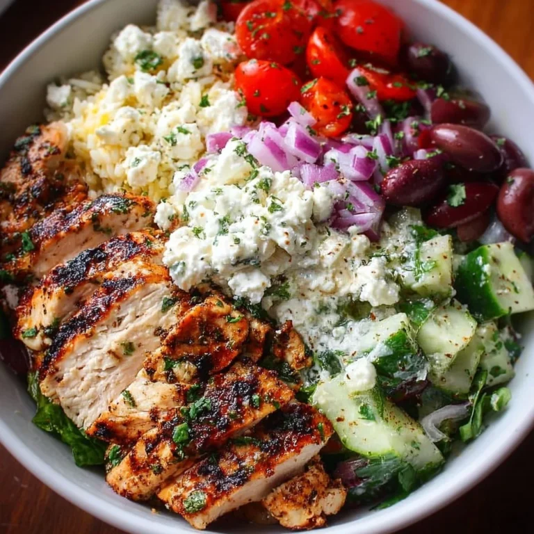 Delicious Greek Chicken Bowl with fresh ingredients and vibrant colors