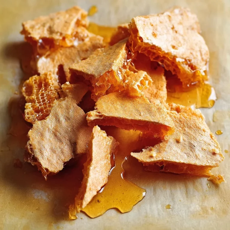 Close-up view of a honeycomb showcasing its unique hexagonal structure and texture.