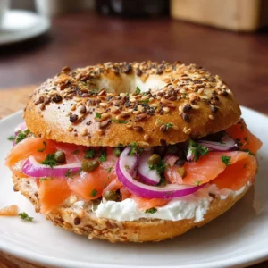 Lox & Cream Cheese Bagel Delicious Lox & Cream Cheese Bagel garnished with capers and fresh dill