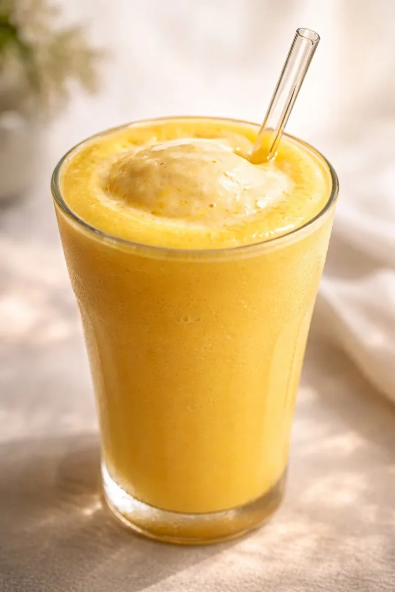 Delicious mango milkshake without ice cream, made with fresh mangoes and milk