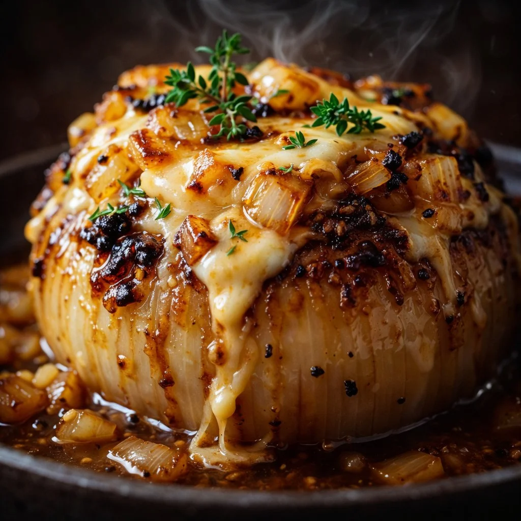 A pot of onion boil preparation showcasing ingredients and cooking process.