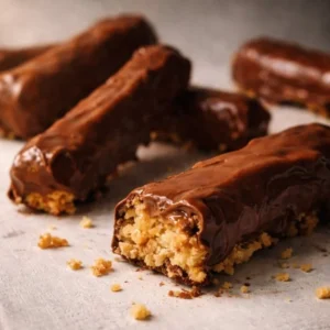 Peanut Butter Chocolate Shortbread Fingers Delicious Peanut Butter Chocolate Shortbread Fingers on a plate