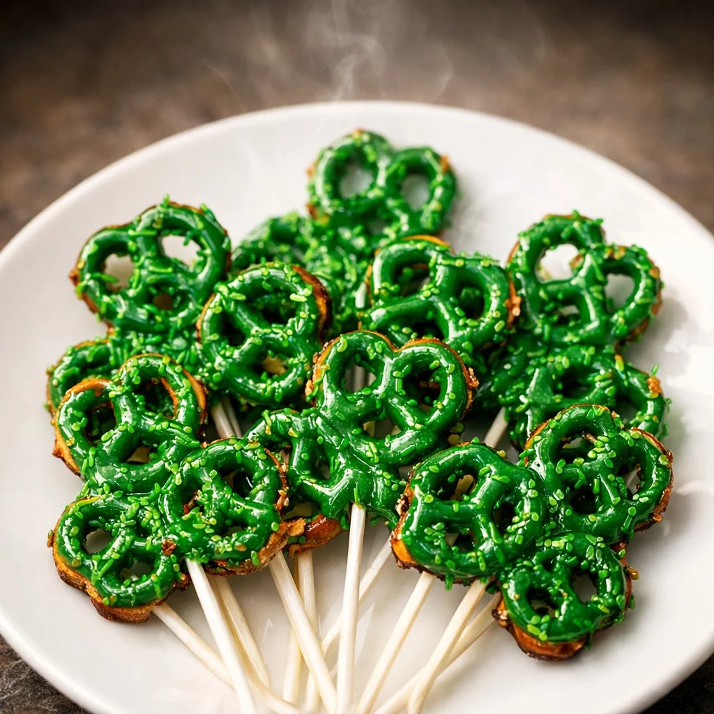 Festive pretzel shamrocks for St. Patrick's Day celebrations