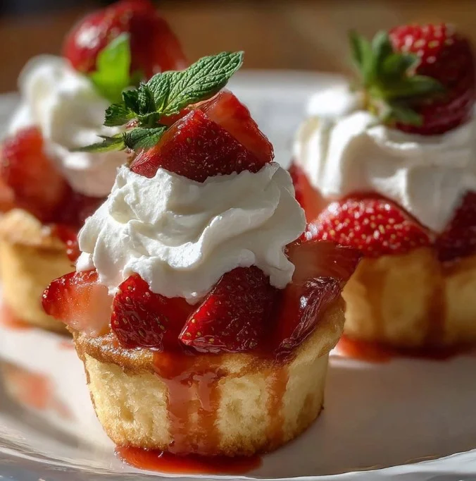 Quick strawberry shortcake cups served in elegant dessert glasses