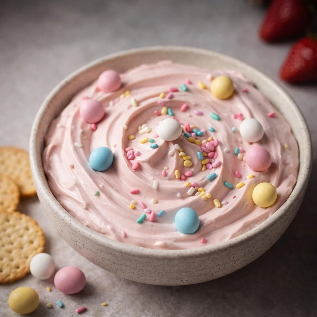 A festive simple Easter dip with colorful vegetables and crackers on a table.