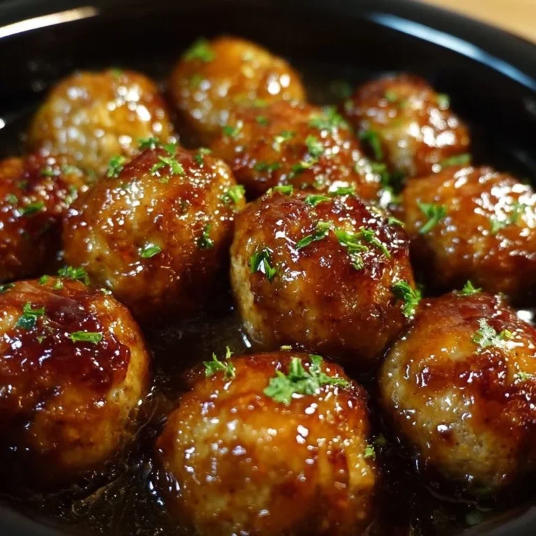 Delicious slow cooker honey garlic meatballs in a savory sauce