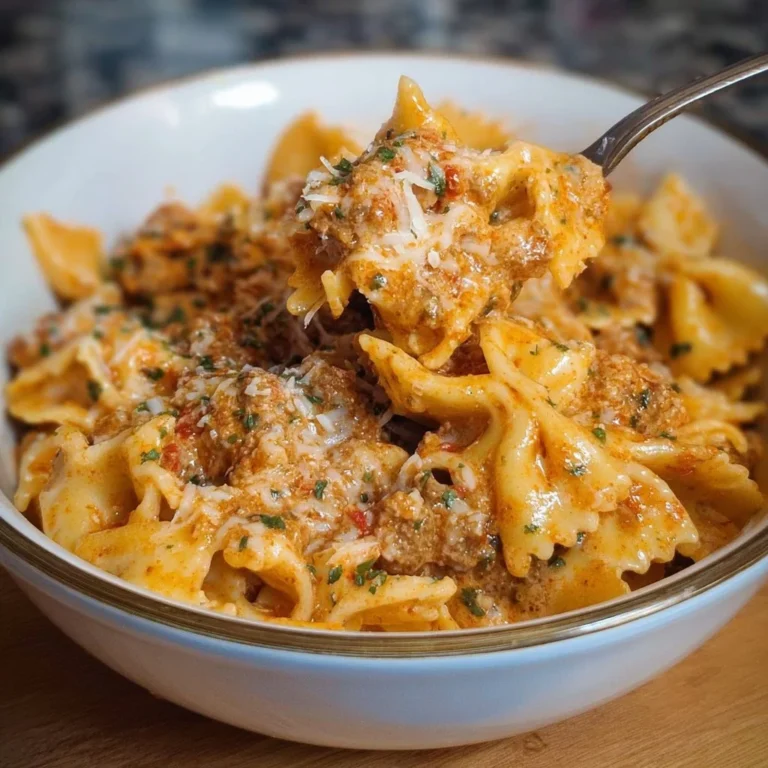 Delicious Slow Cooker Million Dollar Pasta recipe served in a bowl