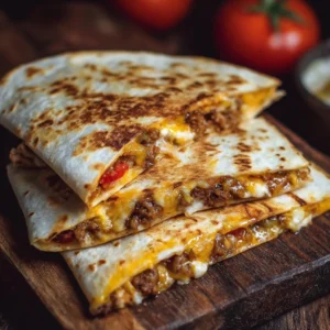 Delicious Smashburger Quesadillas with melted cheese and flavorful ingredients.