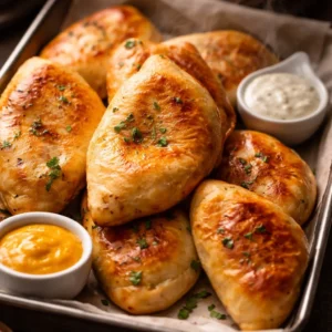 Golden soft fried buns on a plate, ready to be served.