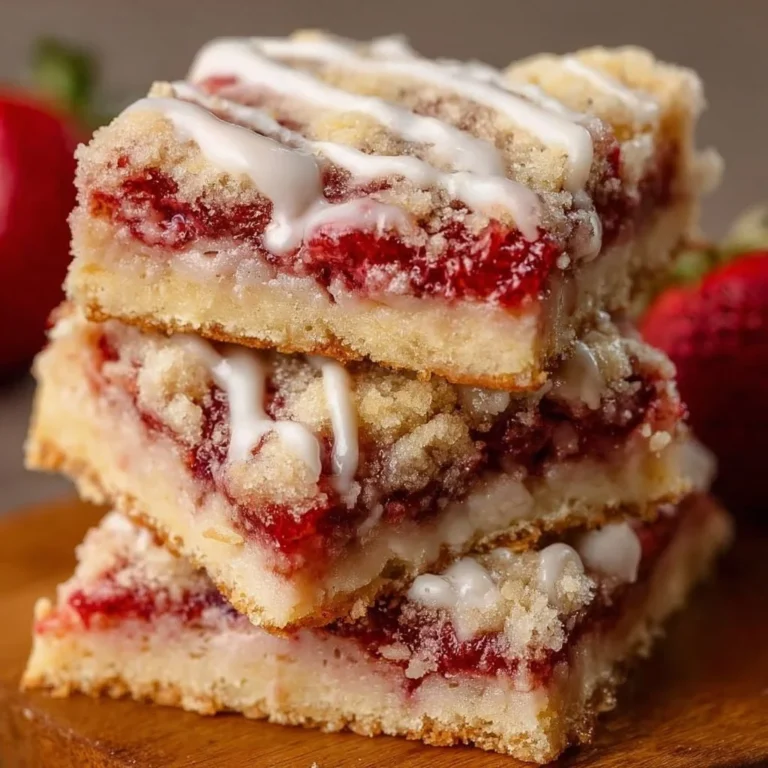 Delicious homemade Strawberry Shortcake Bars served on a plate