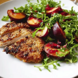 Juicy Turkey Cutlets served with fresh Plum Salad for a vibrant meal.