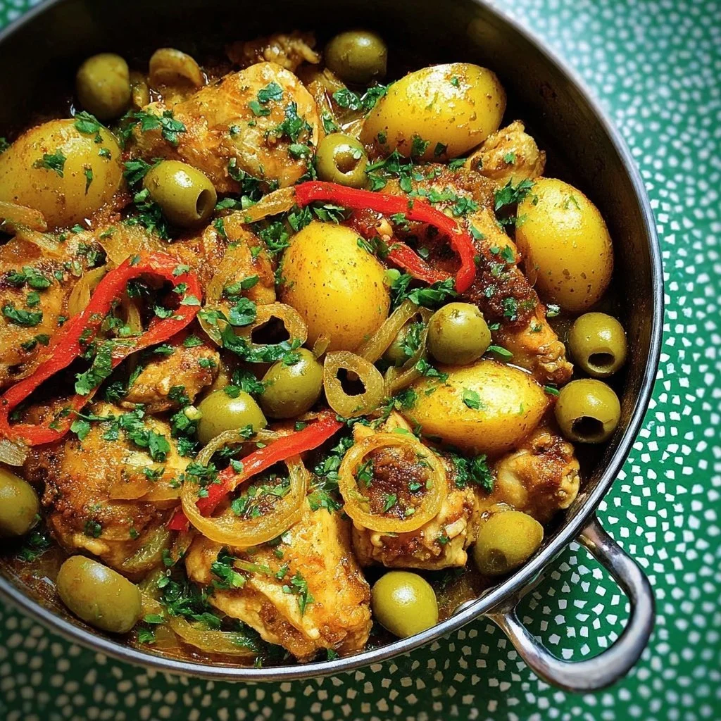 New Potato, Chicken and Olive Tagine