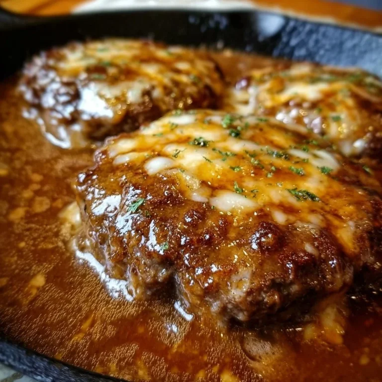 Amish Hamburger Steak Bake with tender hamburger steak and savory sauce