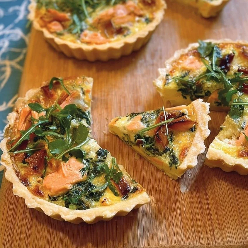 Potato, Salmon and Watercress Tart